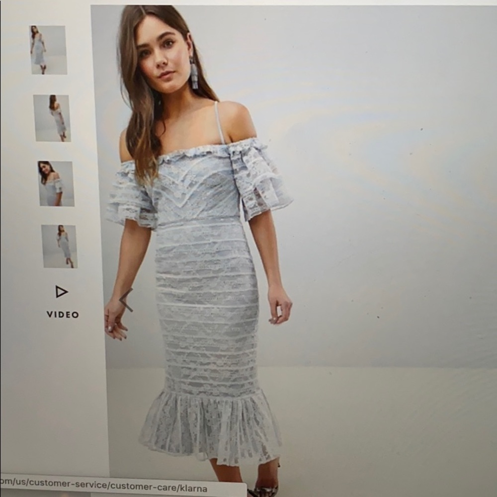 ASOS Linear Lace Pencil Midi Dress